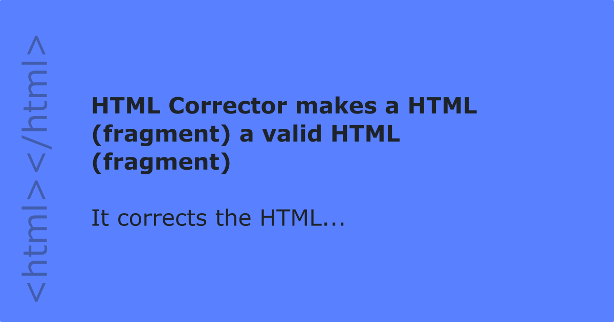 html corrector